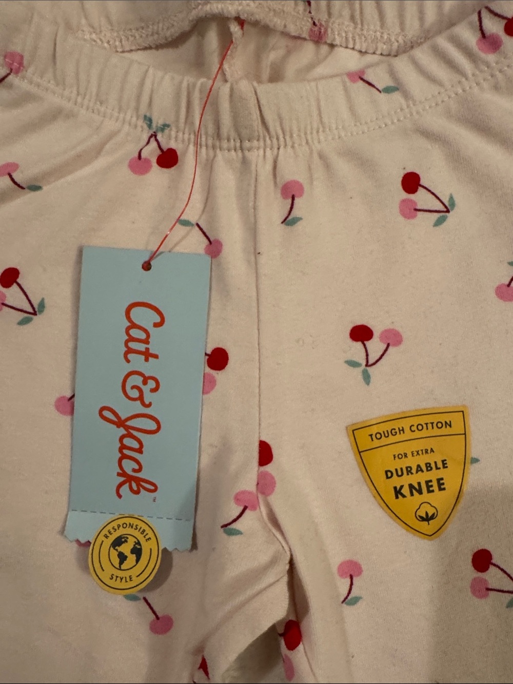 Cat & Jack Light Pink Cherry Print Leggings - Picture 2 of 5